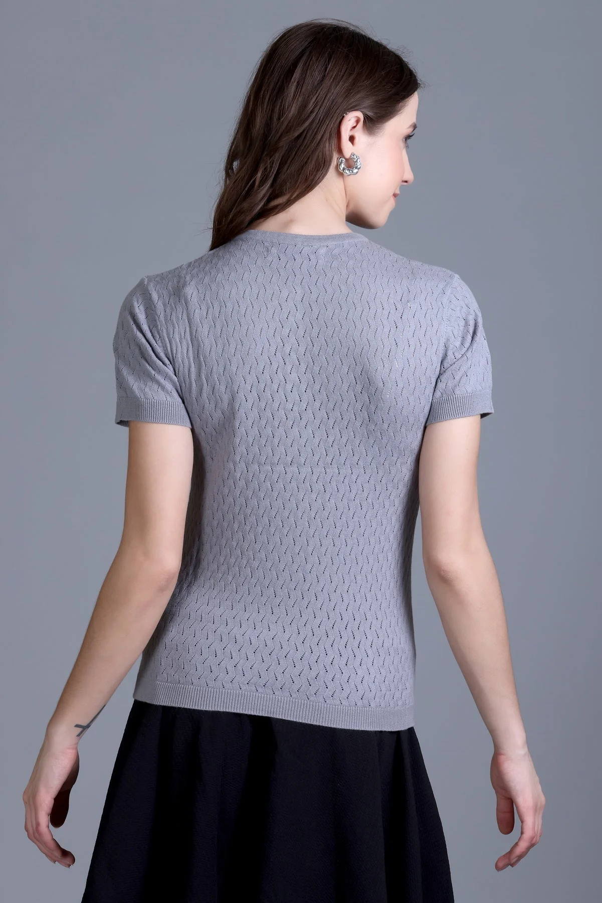 Women's Solid Henley Tee - Image 4