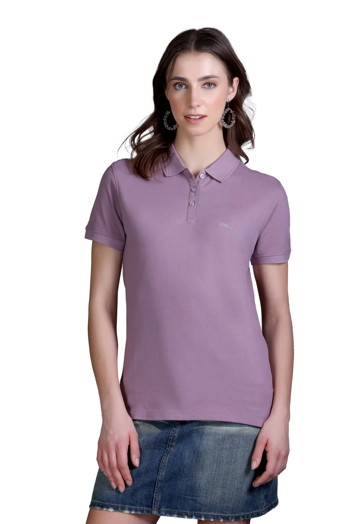 Women's Solid Polo Tee