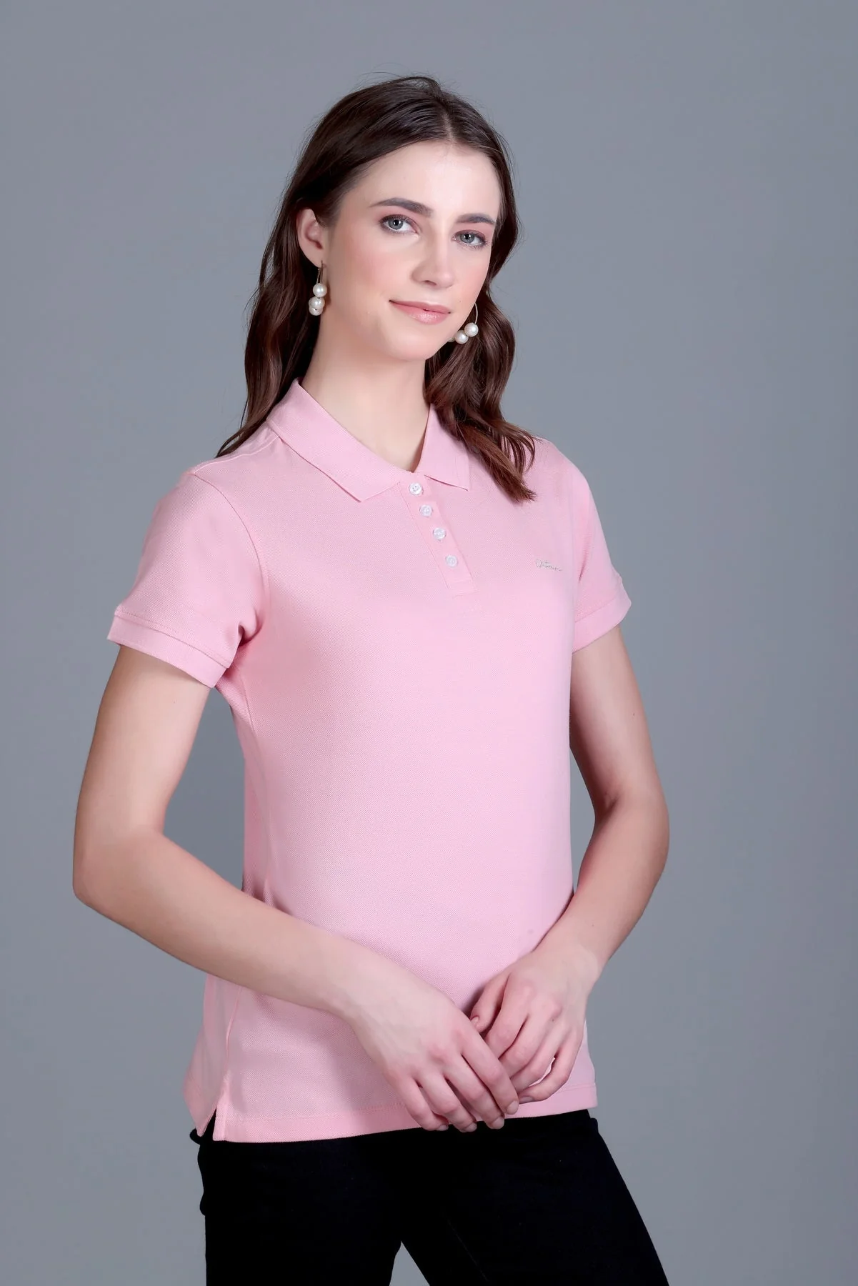 Women's Solid Polo Tee - Image 12