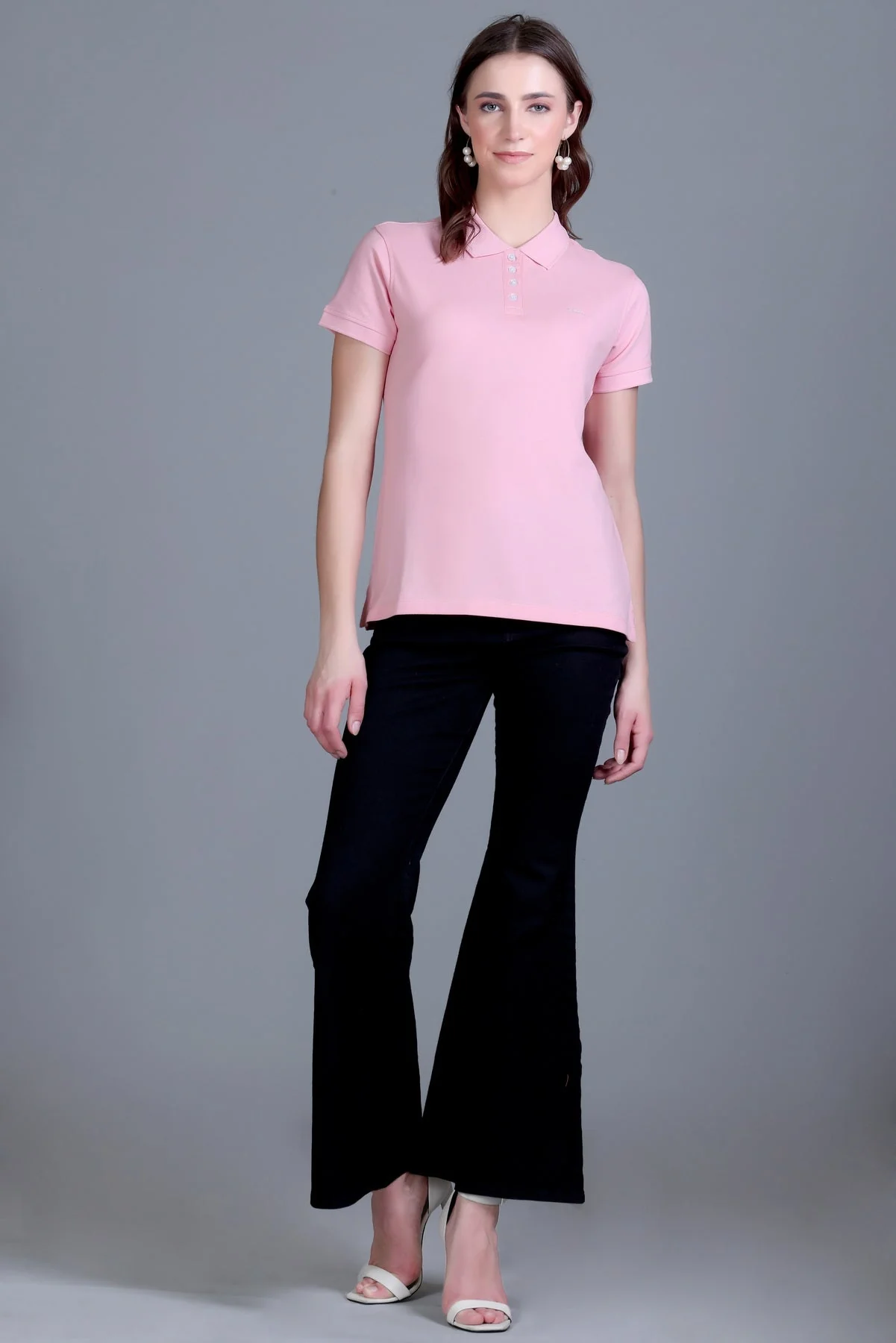 Women's Solid Polo Tee - Image 13