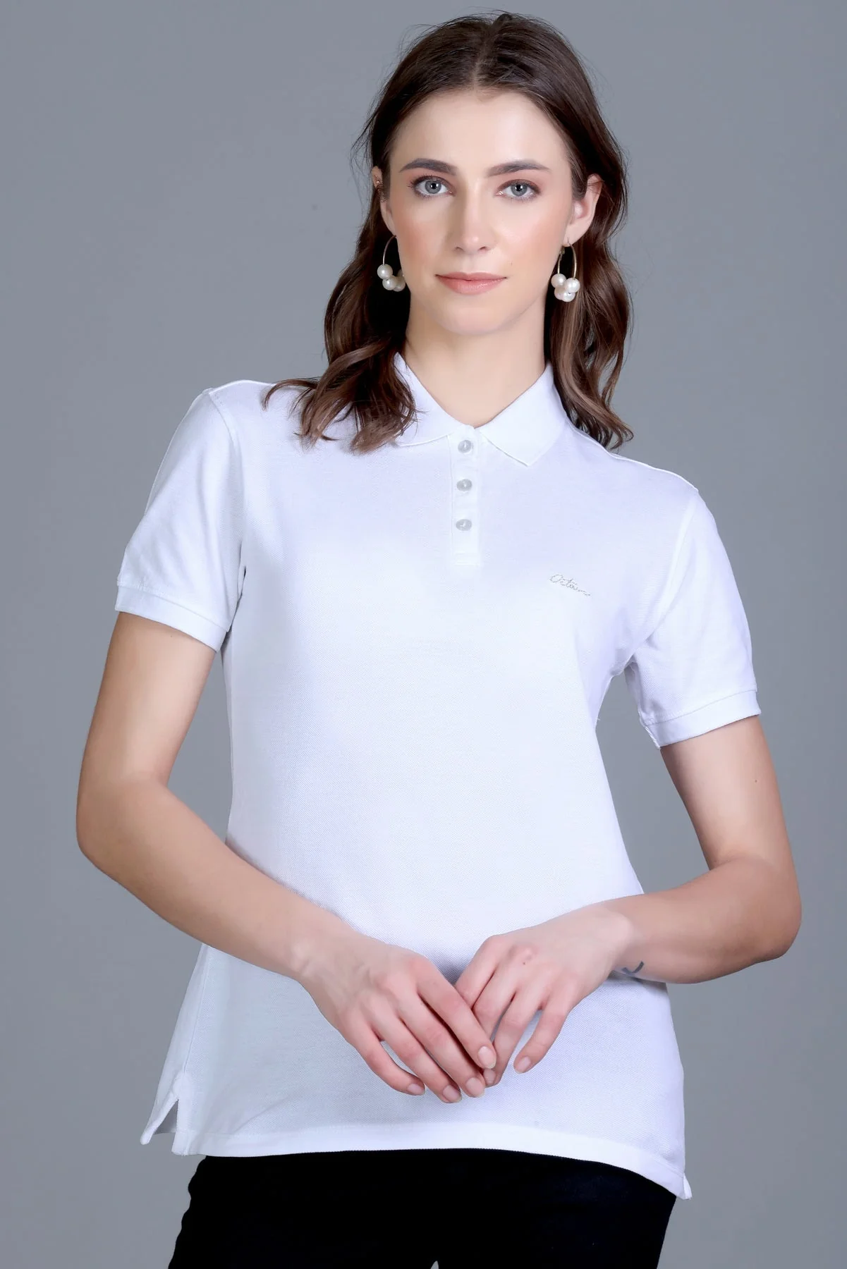 Women's Solid Polo Tee - Image 14