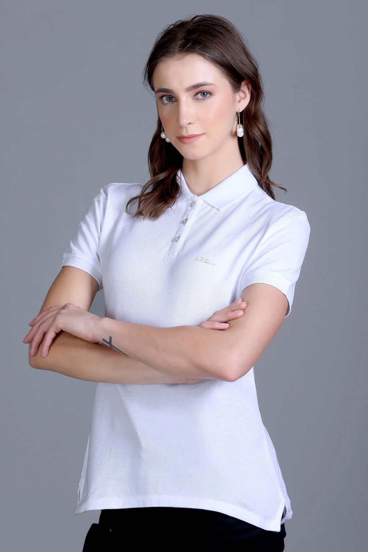 Women's Solid Polo Tee - Image 18