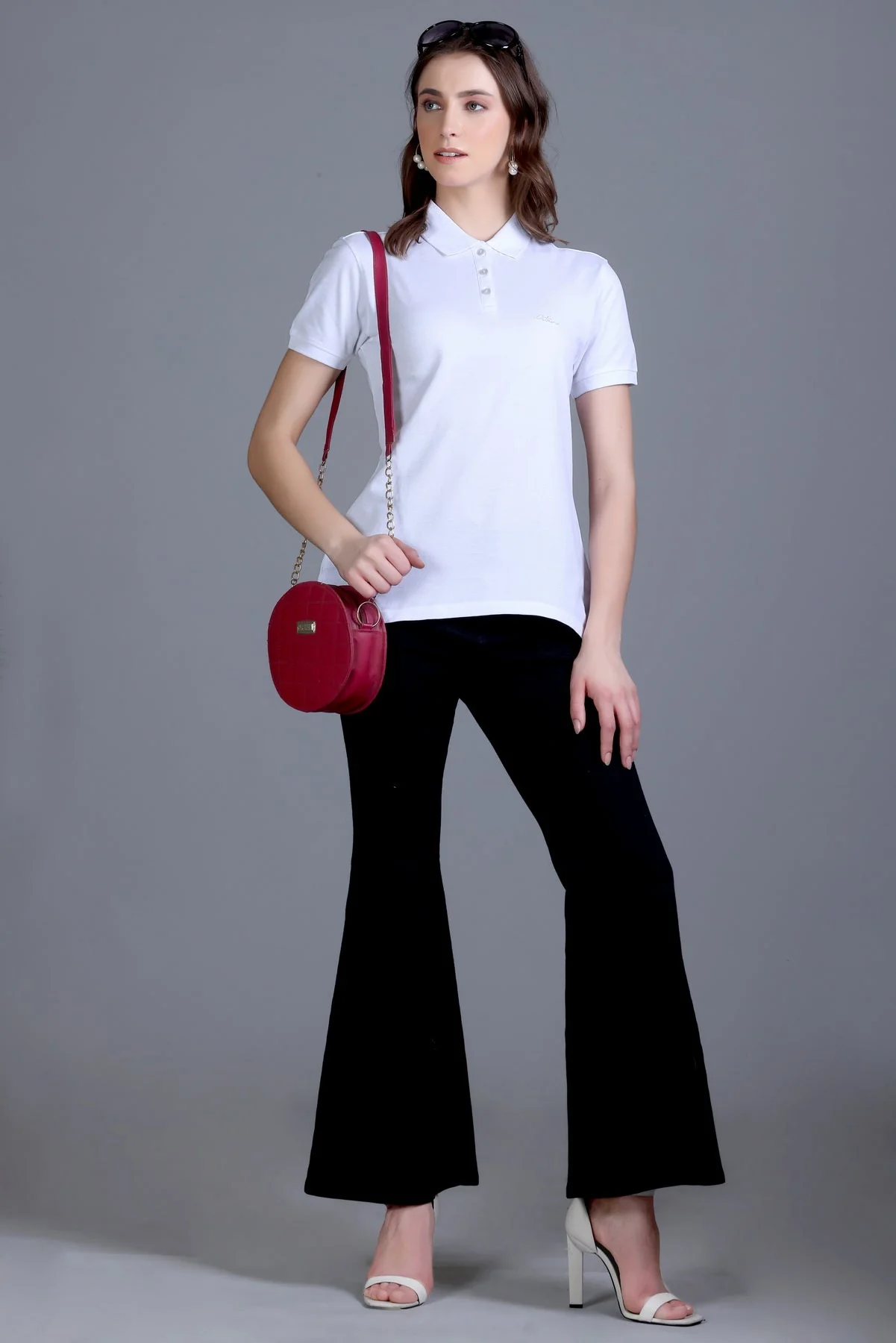 Women's Solid Polo Tee - Image 19