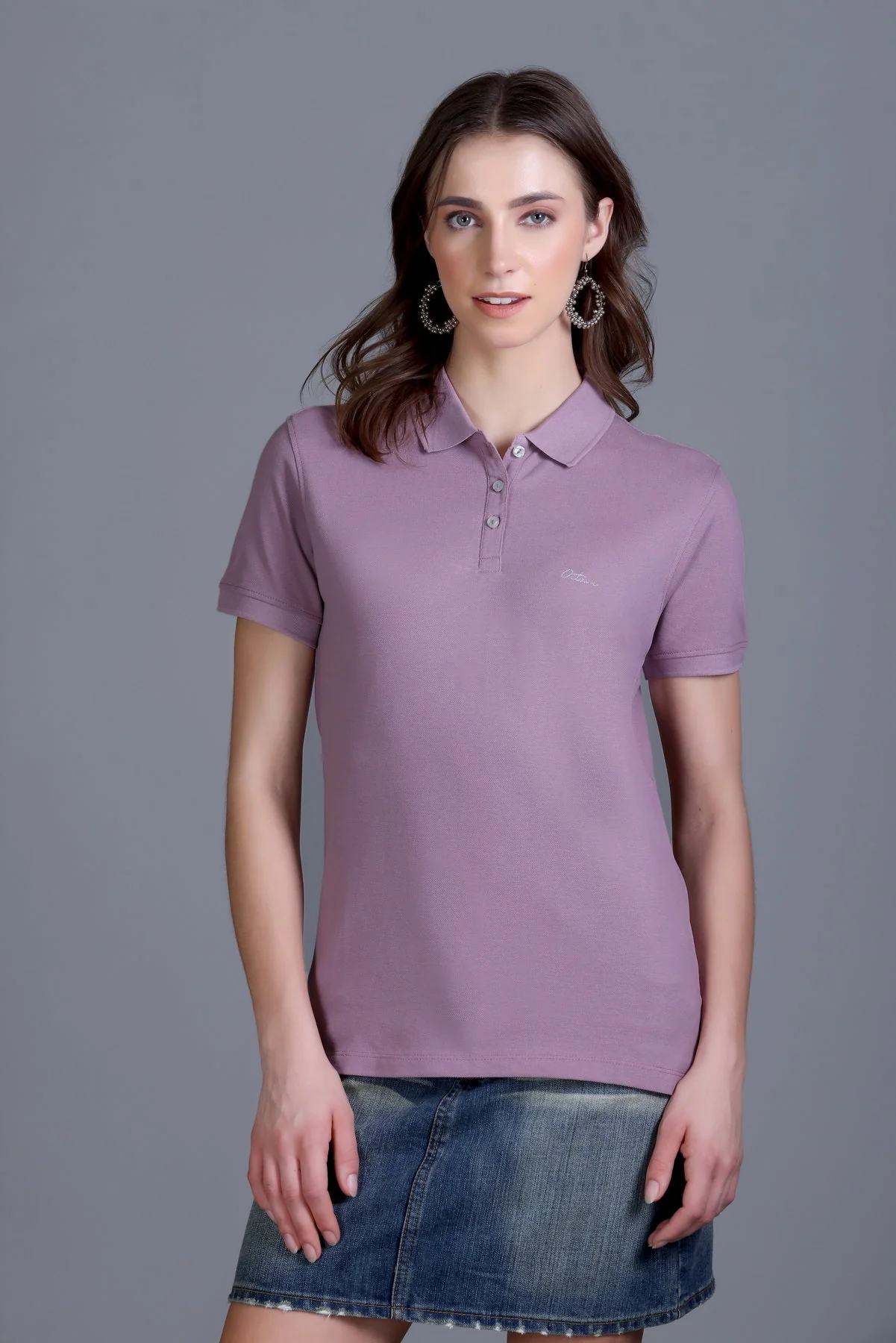 Women's Solid Polo Tee - Image 2