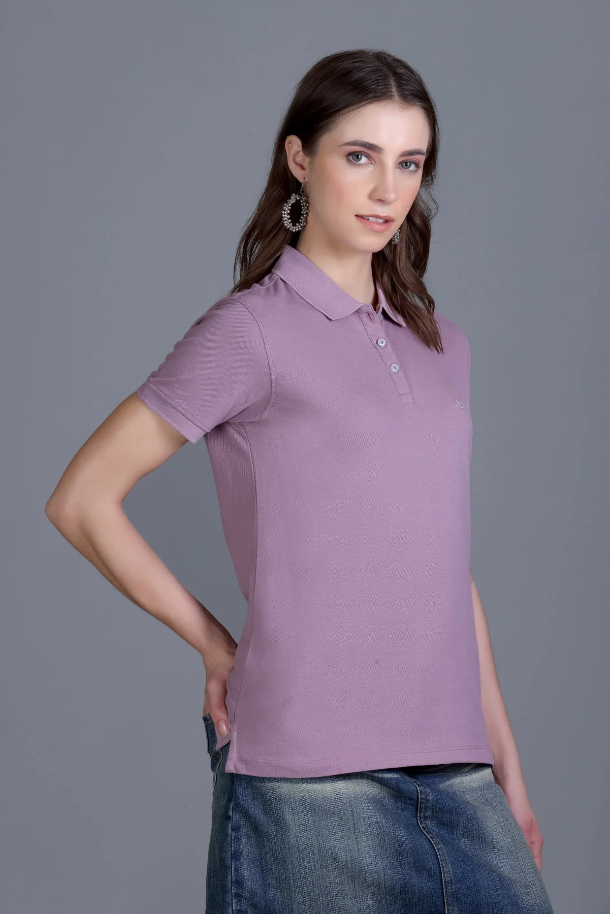 Women's Solid Polo Tee - Image 3