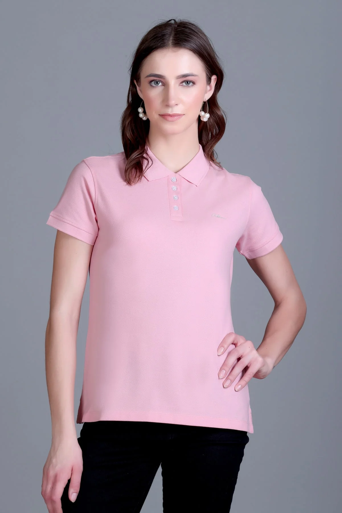 Women's Solid Polo Tee - Image 8