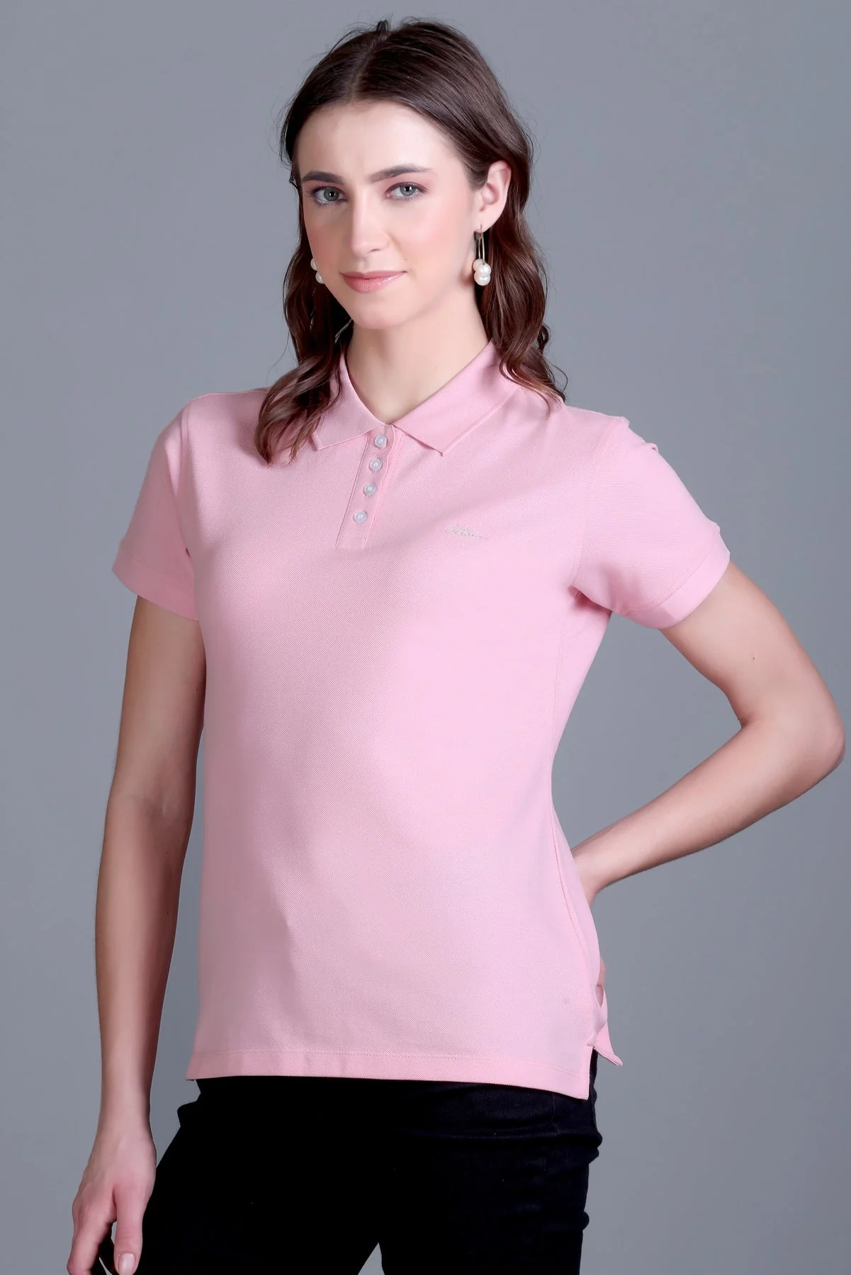 Women's Solid Polo Tee - Image 9