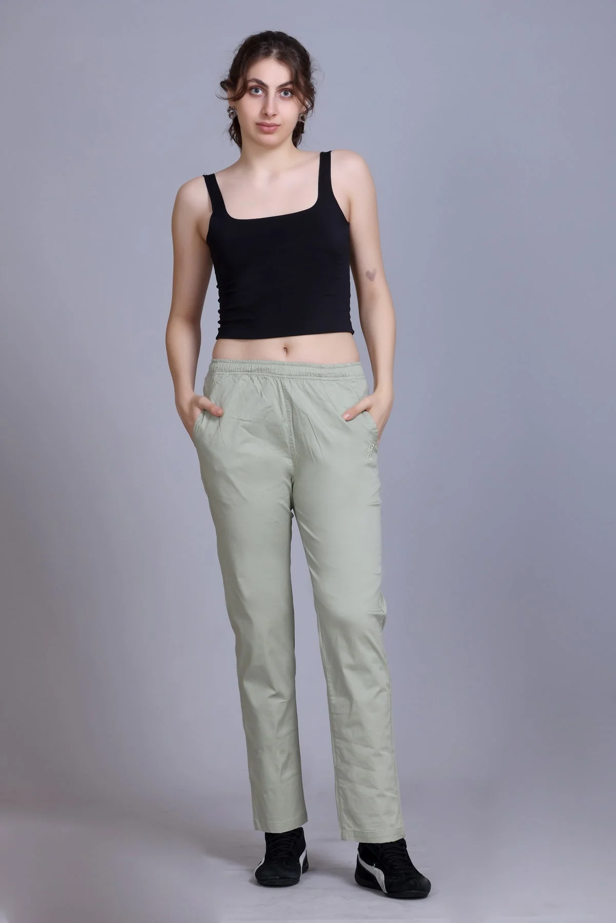 Women's Stretchable Solid Pants - Image 8