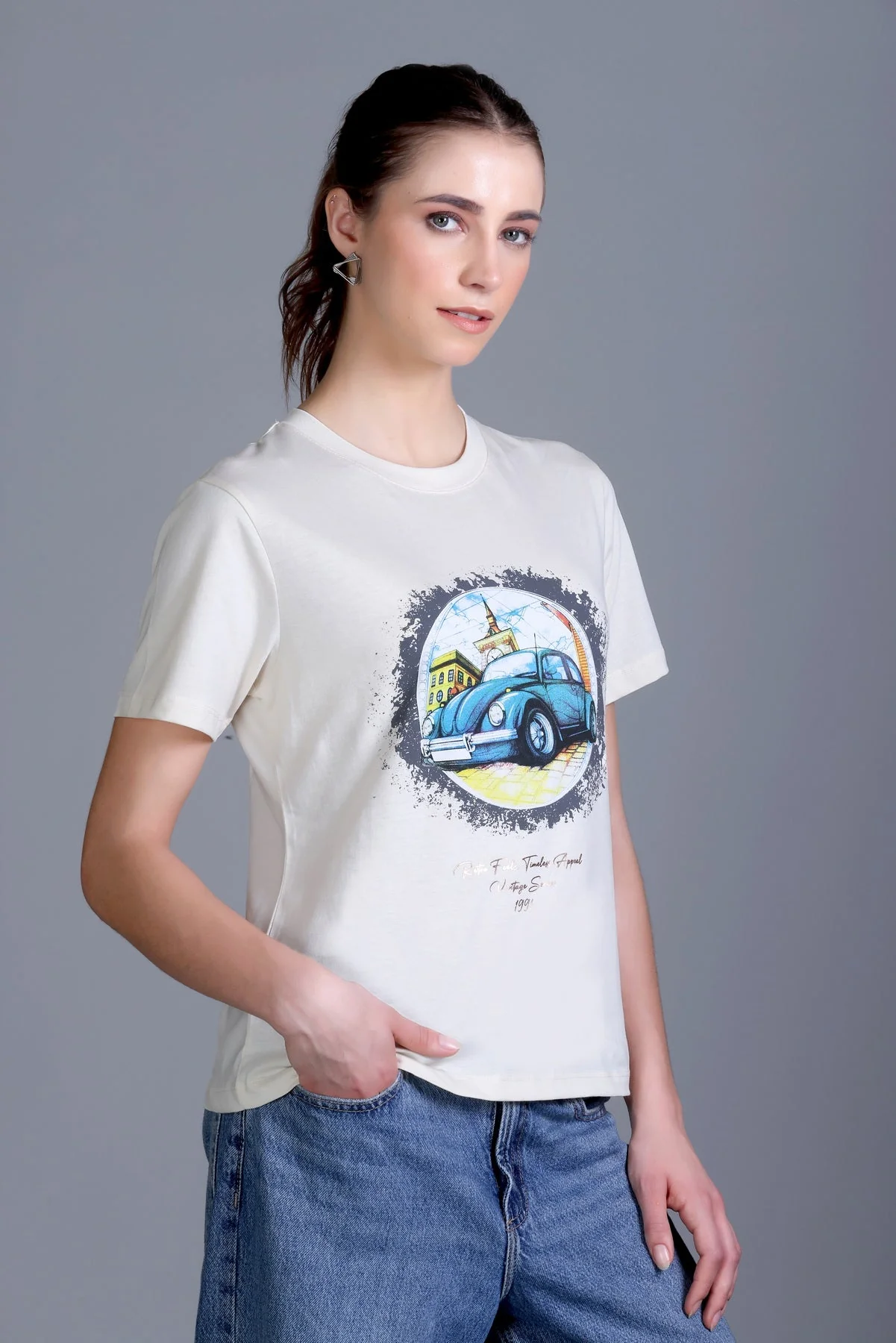 Women's 'Vintage Car' Tee - Image 4