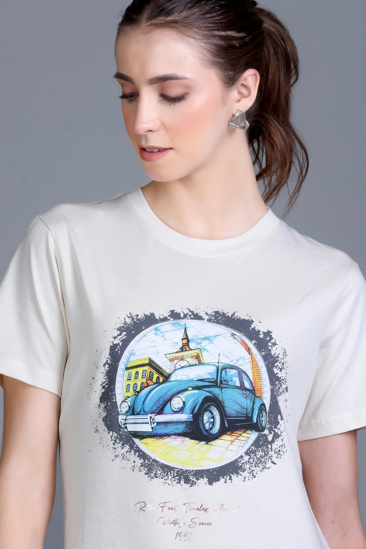 Women's 'Vintage Car' Tee - Image 7