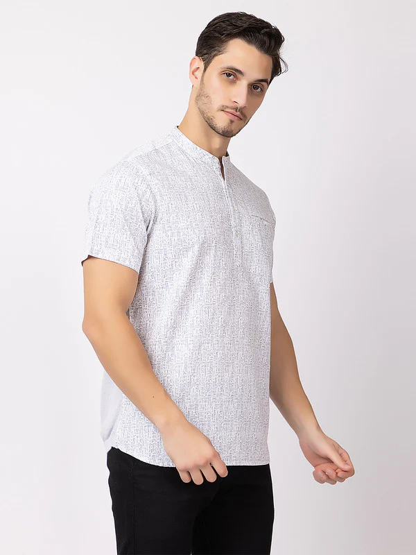 Men's Solid Half Kurta - Image 3