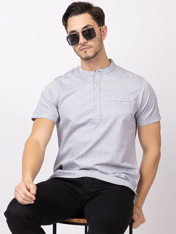 Men's Solid Half Kurta - Image 9